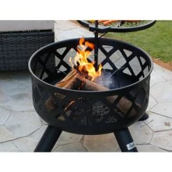 Bali OUTDOORS Braséro Noir De Multifonction Barbecue Feu De Camp Chauffage Extérieur Du Bois - Noir -Chauffage d'extérieur Soldes 45785376 3