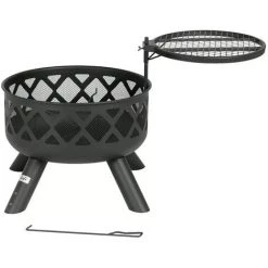 Bali OUTDOORS Braséro Noir De Multifonction Barbecue Feu De Camp Chauffage Extérieur Du Bois - Noir -Chauffage d'extérieur Soldes 45785376 5