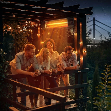 TRESKO Radiateur Infrarouge Noir Extérieur 2500W | Chauffage Radiant Terrasse | Murale | Inclination | Télecommande | 3 Niveaux | Intérieur Et Extérieur 4 TRESKO Radiateur Infrarouge Noir Extérieur 2500W | Chauffage Radiant Terrasse | Murale | Inclination | Télecommande | 3 Niveaux | Intérieur Et Extérieur – Image 2