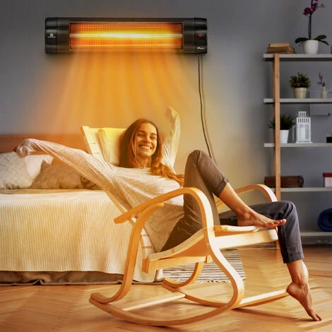 TRESKO Radiateur Infrarouge Noir Extérieur 2500W | Chauffage Radiant Terrasse | Murale | Inclination | Télecommande | 3 Niveaux | Intérieur Et Extérieur 5 TRESKO Radiateur Infrarouge Noir Extérieur 2500W | Chauffage Radiant Terrasse | Murale | Inclination | Télecommande | 3 Niveaux | Intérieur Et Extérieur – Image 3