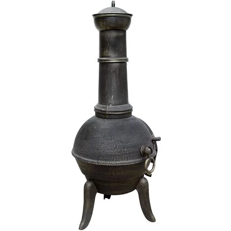 HELLOSHOP26 Cheminée D'extérieur Avec Trappe Grillagée 108 Cm En Fonte Vintage Design Avec Tisonnier Brasero Poêle Terrasse Jardin 4 HELLOSHOP26 Cheminée D'extérieur Avec Trappe Grillagée 108 Cm En Fonte Vintage Design Avec Tisonnier Brasero Poêle Terrasse Jardin – Image 2