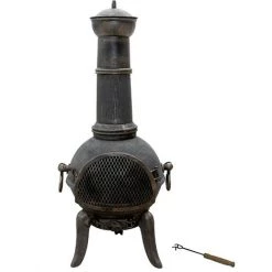 HELLOSHOP26 Cheminée D'extérieur Avec Trappe Grillagée 108 Cm En Fonte Vintage Design Avec Tisonnier Brasero Poêle Terrasse Jardin 9 HELLOSHOP26 Cheminée D'extérieur Avec Trappe Grillagée 108 Cm En Fonte Vintage Design Avec Tisonnier Brasero Poêle Terrasse Jardin -Chauffage d'extérieur Soldes 45981748 3