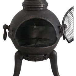 HELLOSHOP26 Cheminée D'extérieur Avec Trappe Grillagée 108 Cm En Fonte Vintage Design Avec Tisonnier Brasero Poêle Terrasse Jardin 10 HELLOSHOP26 Cheminée D'extérieur Avec Trappe Grillagée 108 Cm En Fonte Vintage Design Avec Tisonnier Brasero Poêle Terrasse Jardin -Chauffage d'extérieur Soldes 45981748 4