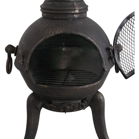HELLOSHOP26 Cheminée D'extérieur Avec Trappe Grillagée 108 Cm En Fonte Vintage Design Avec Tisonnier Brasero Poêle Terrasse Jardin 6 HELLOSHOP26 Cheminée D'extérieur Avec Trappe Grillagée 108 Cm En Fonte Vintage Design Avec Tisonnier Brasero Poêle Terrasse Jardin – Image 4