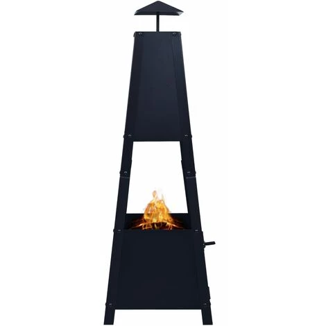 ASUPERMALL Foyer Noir 35x35x99 Cm Acier 5 ASUPERMALL Foyer Noir 35x35x99 Cm Acier – Image 3