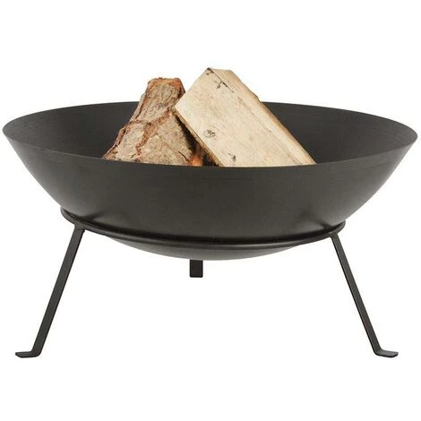 FANCY FLAMES Brasero Rond En Métal Sur Pied 49,5 X 24,5 Cm Noir - Noir 3 FANCY FLAMES Brasero Rond En Métal Sur Pied 49,5 X 24,5 Cm Noir - Noir
