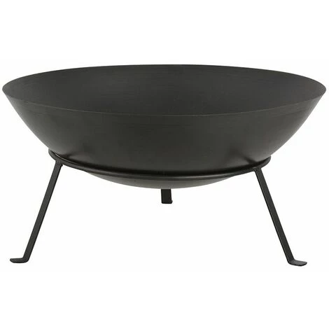 FANCY FLAMES Brasero Rond En Métal Sur Pied 49,5 X 24,5 Cm Noir - Noir 5 FANCY FLAMES Brasero Rond En Métal Sur Pied 49,5 X 24,5 Cm Noir - Noir – Image 3