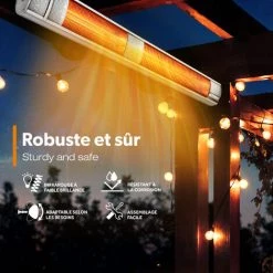 TRESKO Chauffage Radiant Infrarouge | 3000W + Télécommande | Radiateur Rayonnant Électrique De Terrase | 3 Niveaux De Chaleur | Chauffage Mural 9 TRESKO Chauffage Radiant Infrarouge | 3000W + Télécommande | Radiateur Rayonnant Électrique De Terrase | 3 Niveaux De Chaleur | Chauffage Mural -Chauffage d'extérieur Soldes 47477159 3