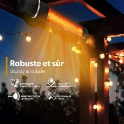 TRESKO Radiateur Infrarouge Extérieur 2000W | Chauffage Radiant Terrasse | Murale | Inclination | Télecommande | 3 Niveaux | Intérieur Et Extérieur 11 TRESKO Radiateur Infrarouge Extérieur 2000W | Chauffage Radiant Terrasse | Murale | Inclination | Télecommande | 3 Niveaux | Intérieur Et Extérieur -Chauffage d'extérieur Soldes 47477164 5