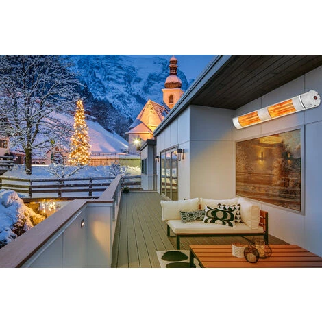 MONZANA Chauffage Radiant Infrarouge 3000W Avec Télécommande Chauffage Extérieur électrique 3 Puissances Argent 4 MONZANA Chauffage Radiant Infrarouge 3000W Avec Télécommande Chauffage Extérieur électrique 3 Puissances Argent – Image 2