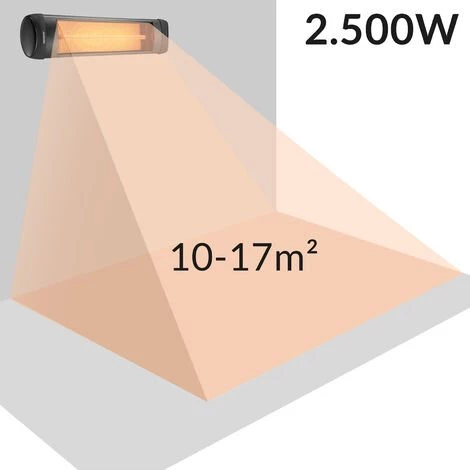 MONZANA Chauffage Radiant Infrarouge 2500W Avec Télécommande Chauffage Extérieur électrique 3 Puissances Noir 7 MONZANA Chauffage Radiant Infrarouge 2500W Avec Télécommande Chauffage Extérieur électrique 3 Puissances Noir – Image 5