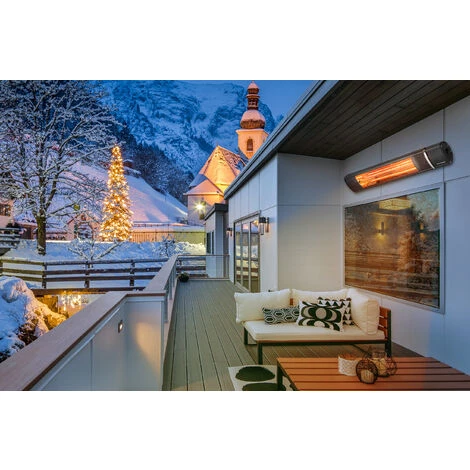 MONZANA Chauffage Radiant Infrarouge 2000W Avec Télécommande Chauffage Extérieur électrique 3 Puissances Noir 4 MONZANA Chauffage Radiant Infrarouge 2000W Avec Télécommande Chauffage Extérieur électrique 3 Puissances Noir – Image 2