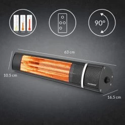 MONZANA Chauffage Radiant Infrarouge 2000W Avec Télécommande Chauffage Extérieur électrique 3 Puissances Noir 10 MONZANA Chauffage Radiant Infrarouge 2000W Avec Télécommande Chauffage Extérieur électrique 3 Puissances Noir -Chauffage d'extérieur Soldes 47517567 4