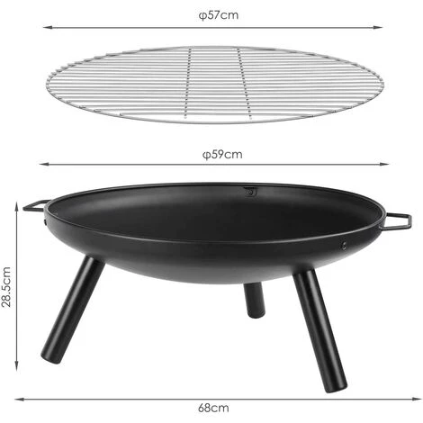 HOMFA BBQ- Bol De Feu En Fonte | Ø 59 Cm | Brasero 4 HOMFA BBQ- Bol De Feu En Fonte | Ø 59 Cm | Brasero – Image 2