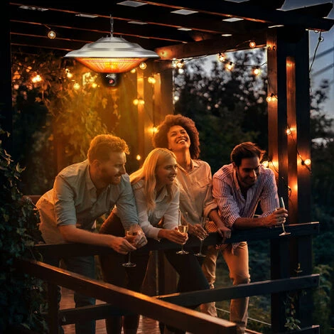 TRESKO Chauffage Radiant Plafond Infrarouge Argent 1500W + Télécommande + Affichage LED | Radiateur Rayonnant Électrique De Terrase | 3 Niveaux De Chaleur 4 TRESKO Chauffage Radiant Plafond Infrarouge Argent 1500W + Télécommande + Affichage LED | Radiateur Rayonnant Électrique De Terrase | 3 Niveaux De Chaleur – Image 2