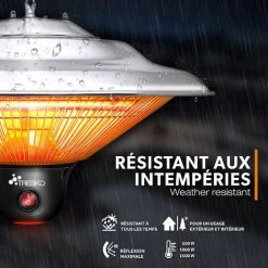 TRESKO Chauffage Radiant Plafond Infrarouge Argent 1500W + Télécommande + Affichage LED | Radiateur Rayonnant Électrique De Terrase | 3 Niveaux De Chaleur 11 TRESKO Chauffage Radiant Plafond Infrarouge Argent 1500W + Télécommande + Affichage LED | Radiateur Rayonnant Électrique De Terrase | 3 Niveaux De Chaleur -Chauffage d'extérieur Soldes 47885098 5