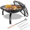 Homfa BBQ-Toro Bol De Feu En Fonte | Ø 54 Cm | Brasero Avec Protection Contre Les étincelles Et Tisonnier -Chauffage d'extérieur Soldes 48149207 1