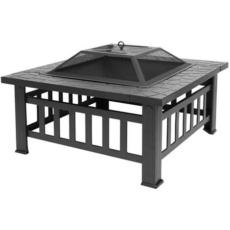 LANGRAY Bol De Feu Portable En Métal Pour Cour Avec Accessoires Noir 4 LANGRAY Bol De Feu Portable En Métal Pour Cour Avec Accessoires Noir – Image 2