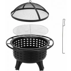 Homfa Braséro De Jardin 79*79*57cm Pare étincelles Grille Fonte Avec Grill,Fourchette à Feu,Couvercle De Protection Contre Les Étincelles, Fête/Patio/Camp 9 Homfa Braséro De Jardin 79*79*57cm Pare étincelles Grille Fonte Avec Grill,Fourchette à Feu,Couvercle De Protection Contre Les Étincelles, Fête/Patio/Camp -Chauffage d'extérieur Soldes 48385611 3