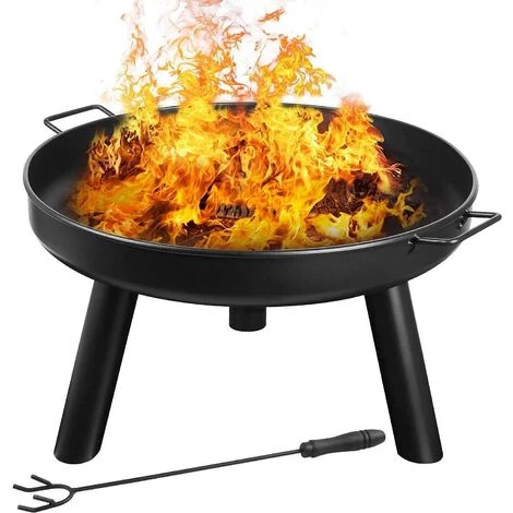 Homfa Brasero Chauffage Extérieur, Terrasse De Jardin, Brasero Foyer Extérieur En Métal Détachable Avec Fourchette à Feu Et Poignées, Pour BBQ, Camping, Pique-Nique, Diamètre 60cm(Pas Gril) 3 Homfa Brasero Chauffage Extérieur, Terrasse De Jardin, Brasero Foyer Extérieur En Métal Détachable Avec Fourchette à Feu Et Poignées, Pour BBQ, Camping, Pique-Nique, Diamètre 60cm(Pas Gril)