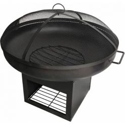 PUR LINE Brasero De Jardin En Acier Corten Avec Couvercle Et Rangement - Noir -Chauffage d'extérieur Soldes 48716184 5