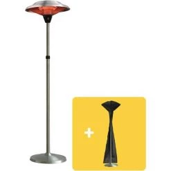 GREADEN Parasol Chauffant Infrarouge Mars - Chauffage électrique De Terrasse à Halogène 2100W, Extérieur IP44, Réglable - Radiateur Jardin/Patio/Terrasse/Intérieur (Chauffage + Housse) EU Plug