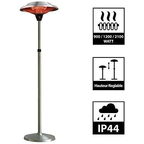 GREADEN Parasol Chauffant Infrarouge Mars - Chauffage électrique De Terrasse à Halogène 2100W, Extérieur IP44, Réglable - Radiateur Jardin/Patio/Terrasse/Intérieur (Chauffage + Housse) EU Plug 4 GREADEN Parasol Chauffant Infrarouge Mars - Chauffage électrique De Terrasse à Halogène 2100W, Extérieur IP44, Réglable - Radiateur Jardin/Patio/Terrasse/Intérieur (Chauffage + Housse) EU Plug – Image 2