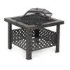 IKayaa Metal Garden Backyard Fire Pit Patio Carré Foyer Poêle Brasero Cheminée Extérieure Avec Couvercle De Foyer & Poker + Barbecue Grill 2 IKayaa Metal Garden Backyard Fire Pit Patio Carré Foyer Poêle Brasero Cheminée Extérieure Avec Couvercle De Foyer & Poker + Barbecue Grill -Chauffage d'extérieur Soldes 49636150 1