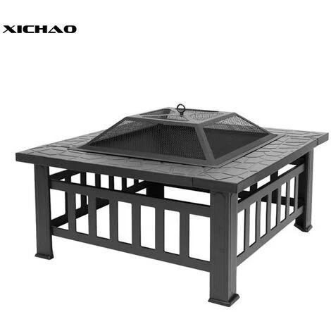 XICHAO Brasero Exterieur Pour Jardin Terrasses BBQ 3 En 1 Feu En Extérieur Pour ête Et Foyer Et Barbecue Poêle Chauffant Noir 3 XICHAO Brasero Exterieur Pour Jardin Terrasses BBQ 3 En 1 Feu En Extérieur Pour ête Et Foyer Et Barbecue Poêle Chauffant Noir