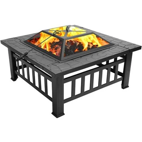 XICHAO Brasero Exterieur Pour Jardin Terrasses BBQ 3 En 1 Feu En Extérieur Pour ête Et Foyer Et Barbecue Poêle Chauffant Noir 5 XICHAO Brasero Exterieur Pour Jardin Terrasses BBQ 3 En 1 Feu En Extérieur Pour ête Et Foyer Et Barbecue Poêle Chauffant Noir – Image 3