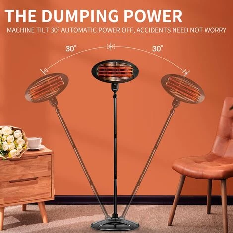 Foroo Chauffage Exterieur Terrasse Parasol Chauffant Electrique 2000W Radiant Infrarouge Avec 3 Niveaux De Chauffage 3 Foroo Chauffage Exterieur Terrasse Parasol Chauffant Electrique 2000W Radiant Infrarouge Avec 3 Niveaux De Chauffage – Image 2