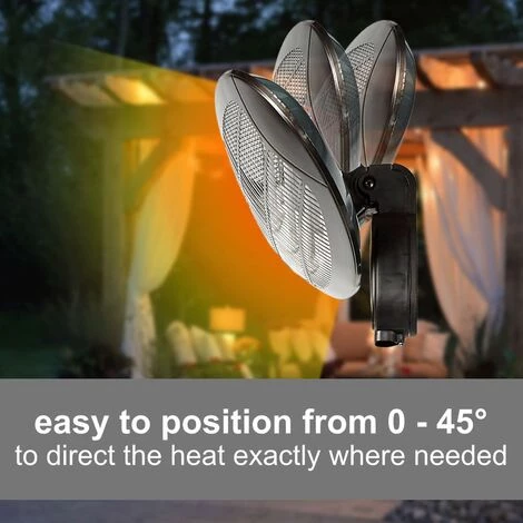 Foroo Chauffage D'Ext¨¦rieur Suspendu Terrasse Parasol Radiateur Electrique 2000W Radiant Infrarouge 6 Foroo Chauffage D'Ext¨¦rieur Suspendu Terrasse Parasol Radiateur Electrique 2000W Radiant Infrarouge – Image 4