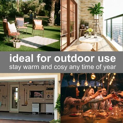 Foroo Chauffage D'Ext¨¦rieur Suspendu Terrasse Parasol Radiateur Electrique 2000W Radiant Infrarouge 7 Foroo Chauffage D'Ext¨¦rieur Suspendu Terrasse Parasol Radiateur Electrique 2000W Radiant Infrarouge – Image 5