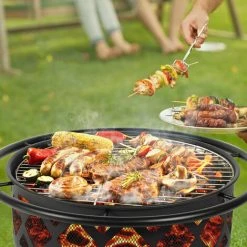Gizcam Brasero Exterieur Ø75,5 * 60 Cm, Foyer Barbecue Portable, Barbecue Charbon Avec Grille & Tisonnier & Couvercle - Bague Extérieure Anti-brûlure 10 Gizcam Brasero Exterieur Ø75,5 * 60 Cm, Foyer Barbecue Portable, Barbecue Charbon Avec Grille & Tisonnier & Couvercle - Bague Extérieure Anti-brûlure -Chauffage d'extérieur Soldes 50061456 4