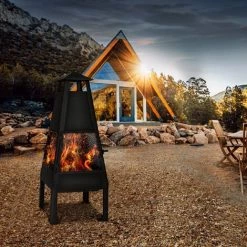 Tillvex Cheminée D'Extérieur Avec Tisonnier | Braséro De Terrasse Avec Pare-étincelles | Chauffage De Jardin Avec Housse | Poêle à Bois | Grille, BBQ 8 Tillvex Cheminée D'Extérieur Avec Tisonnier | Braséro De Terrasse Avec Pare-étincelles | Chauffage De Jardin Avec Housse | Poêle à Bois | Grille, BBQ -Chauffage d'extérieur Soldes 50341915 2