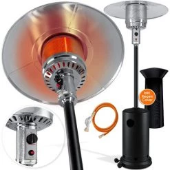 KESSER® Chauffage Radiant à Gaz Champignon Chauffant Pour Terrasse Chauffage De Terrasse, Chauffage Radiant à Gaz 14 kW, Radiateur De Chaleur, Appareil De Chauffage, Avec Protection Contre Le Basculement Et Arrêt Automatique