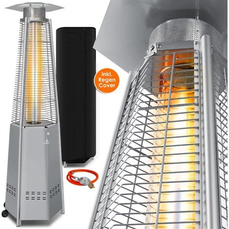 KESSER® Chauffage Radiant Pyramide Pour Terrasse Chauffage De Terrasse à Gaz 12,5 kW Chauffage Radiant à Gaz, Chauffage Au Gaz, Radiateur De Chaleur, Appareil De Chauffage, Avec Housse De Protection, Avec Tuyau De Gaz Détendeur 3 KESSER® Chauffage Radiant Pyramide Pour Terrasse Chauffage De Terrasse à Gaz 12,5 kW Chauffage Radiant à Gaz, Chauffage Au Gaz, Radiateur De Chaleur, Appareil De Chauffage, Avec Housse De Protection, Avec Tuyau De Gaz Détendeur