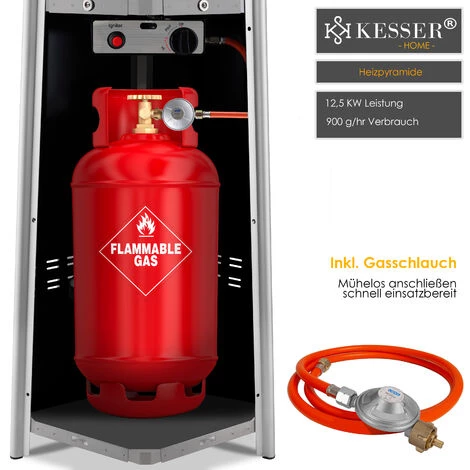 KESSER® Chauffage Radiant Pyramide Pour Terrasse Chauffage De Terrasse à Gaz 12,5 kW Chauffage Radiant à Gaz, Chauffage Au Gaz, Radiateur De Chaleur, Appareil De Chauffage, Avec Housse De Protection, Avec Tuyau De Gaz Détendeur 6 KESSER® Chauffage Radiant Pyramide Pour Terrasse Chauffage De Terrasse à Gaz 12,5 kW Chauffage Radiant à Gaz, Chauffage Au Gaz, Radiateur De Chaleur, Appareil De Chauffage, Avec Housse De Protection, Avec Tuyau De Gaz Détendeur – Image 4