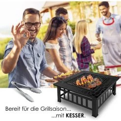 KESSER® Foyer Avec Grille Et Pince à Grillade Brasero 82 X 82 X 50 cm, 3 en 1 Foyer Multifonction Pour Chauffage/barbecue, Jardin Terrasse, Brasero En Métal Avec Housse De Protection Tisonnier Pare-étincelles 11 KESSER® Foyer Avec Grille Et Pince à Grillade Brasero 82 X 82 X 50 cm, 3 en 1 Foyer Multifonction Pour Chauffage/barbecue, Jardin Terrasse, Brasero En Métal Avec Housse De Protection Tisonnier Pare-étincelles -Chauffage d'extérieur Soldes 50753313 5