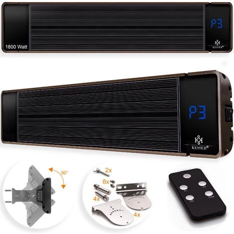 KESSER® Chauffage Radiant Sans Lumière Radiateur Avec Télécommande Chauffage De Terrasse Chauffage Infrarouge Radiateur Mural Chauffage Noir, Chauffage à Quartz Chauffage De Terrasse, Chauffage De Balcon 3 KESSER® Chauffage Radiant Sans Lumière Radiateur Avec Télécommande Chauffage De Terrasse Chauffage Infrarouge Radiateur Mural Chauffage Noir, Chauffage à Quartz Chauffage De Terrasse, Chauffage De Balcon