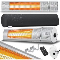 KESSER® Radiateur Infrarouge IR-Multi Radiateur Chauffage à Quartz Radiateur Infrarouge Chauffage Pour Table à Langer, Infrarouge, Radiateur Mural Infrarouge, Housse De Protection Contre Les Intempéries Incluse