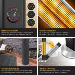 KESSER® Chauffage Radiant D'appoint à Infrarouge Chauffage Radiant D'appoint Incl. Housse De Protection Radiateur De Chaleur Chauffage Infrarouge Pour Terrasse Tour De Chauffage 2 000 watts Chauffage De Terrasse Chauffage 9 KESSER® Chauffage Radiant D'appoint à Infrarouge Chauffage Radiant D'appoint Incl. Housse De Protection Radiateur De Chaleur Chauffage Infrarouge Pour Terrasse Tour De Chauffage 2 000 watts Chauffage De Terrasse Chauffage -Chauffage d'extérieur Soldes 50753567 3