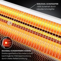 KESSER® Chauffage Radiant à Infrarouge | Chauffage Radiant Sur Pied | Housse De Protection Fournie | Chauffage Radiant à Infrarouge Pour Terrasse | Radiateur Pour Terrasse | Tour De Chauffage Radiant Avec 3 niveaux De Chauffage, Blanche 10 KESSER® Chauffage Radiant à Infrarouge | Chauffage Radiant Sur Pied | Housse De Protection Fournie | Chauffage Radiant à Infrarouge Pour Terrasse | Radiateur Pour Terrasse | Tour De Chauffage Radiant Avec 3 niveaux De Chauffage, Blanche -Chauffage d'extérieur Soldes 50753571 4