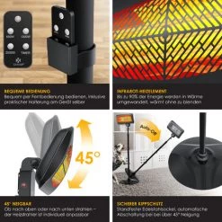 KESSER® 2000W Chauffage Radiant Infrarouge Intérieur Et Extérieur électrique Radiateur 9 KESSER® 2000W Chauffage Radiant Infrarouge Intérieur Et Extérieur électrique Radiateur -Chauffage d'extérieur Soldes 50753633 3