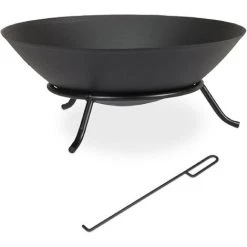 Relaxdays Brasero De Jardin, Avec Tisonnier, Pour Terrasse, H X D : 23 X 57 Cm, Fonte Et Acier, Vasque Feu, Noir 8 Relaxdays Brasero De Jardin, Avec Tisonnier, Pour Terrasse, H X D : 23 X 57 Cm, Fonte Et Acier, Vasque Feu, Noir -Chauffage d'extérieur Soldes 50762255 2