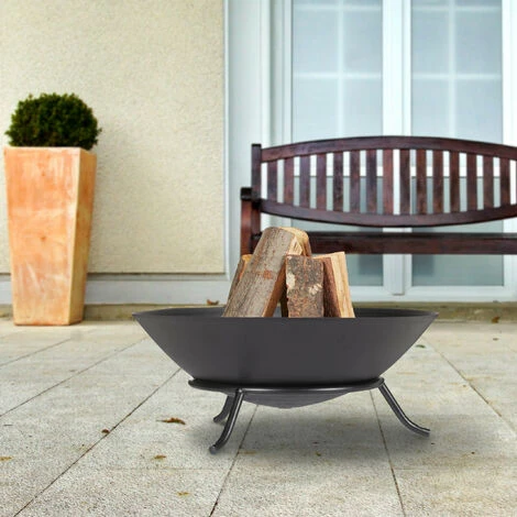 Relaxdays Brasero De Jardin, Avec Tisonnier, Pour Terrasse, H X D : 23 X 57 Cm, Fonte Et Acier, Vasque Feu, Noir 5 Relaxdays Brasero De Jardin, Avec Tisonnier, Pour Terrasse, H X D : 23 X 57 Cm, Fonte Et Acier, Vasque Feu, Noir – Image 3
