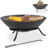 Relaxdays Brasero De Jardin, Grille Barbecue Et Tisonnier, Terrasse, H X D : 24 X 57 Cm, Fonte Acier, Vasque Feu, Noir 1 Relaxdays Brasero De Jardin, Grille Barbecue Et Tisonnier, Terrasse, H X D : 24 X 57 Cm, Fonte Acier, Vasque Feu, Noir -Chauffage d'extérieur Soldes 50762256 1