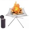 SUPERMARKET Brasero Portable Pour Extérieur, Grille Barbecue/Chauffage Pliable, Foyer De Camping, Avec Sac De Transport, En Acier Inoxydable, Pour Patio, Camping, Jardin, Voyage (42 X 42 X 33 Cm/sans Bois)，Superma -Chauffage d'extérieur Soldes 51170107 1