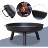 Hengda Bac à Feu 82cm Bac à Plantes Feu De Terrasse Grille Avec Poignées - Noir 2 Hengda Bac à Feu 82cm Bac à Plantes Feu De Terrasse Grille Avec Poignées - Noir -Chauffage d'extérieur Soldes 51346678 1