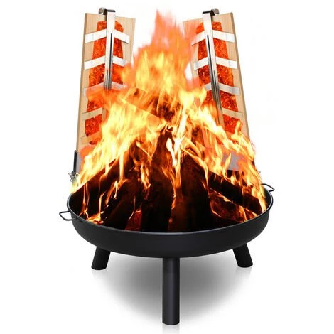 Hengda Bol De Feu Avec Plaque De Flammes Outdoor Feu De Camp Jardin 80 Cm Haute Qualité Ronde - Noir 3 Hengda Bol De Feu Avec Plaque De Flammes Outdoor Feu De Camp Jardin 80 Cm Haute Qualité Ronde - Noir